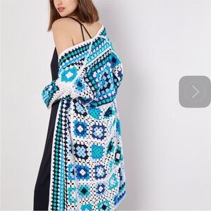 Apricot granny square crochet cardigan NWT Boho Small Med